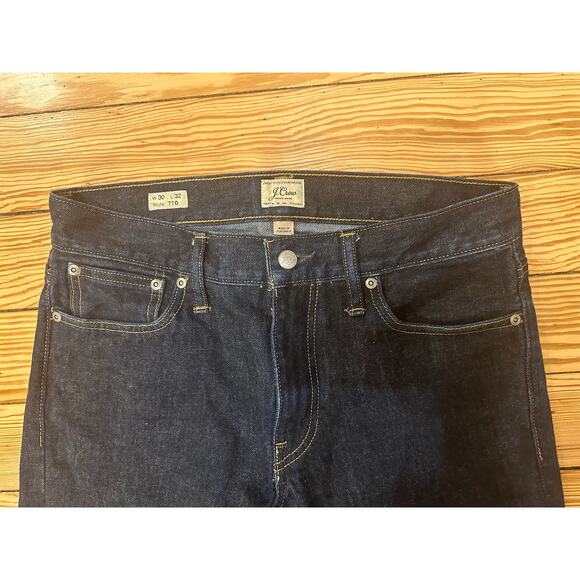 NWOT JCrew Mens 770 Straight Leg Stretch Jean Pants in Deep Lake Dark Wash 30 32 - Picture 4 of 11
